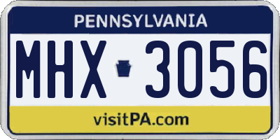 PA license plate MHX3056