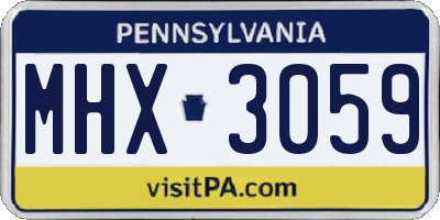 PA license plate MHX3059