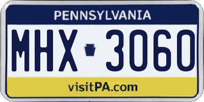 PA license plate MHX3060