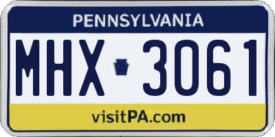 PA license plate MHX3061