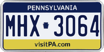 PA license plate MHX3064