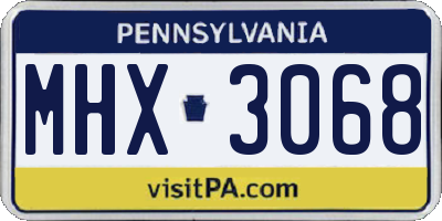 PA license plate MHX3068