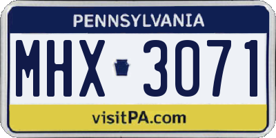 PA license plate MHX3071