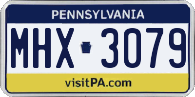 PA license plate MHX3079