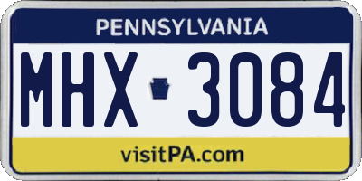 PA license plate MHX3084