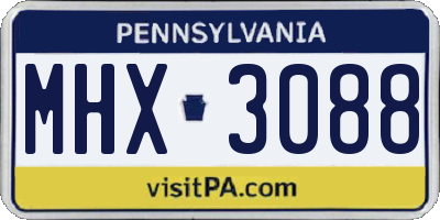 PA license plate MHX3088