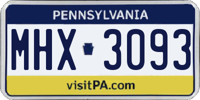 PA license plate MHX3093