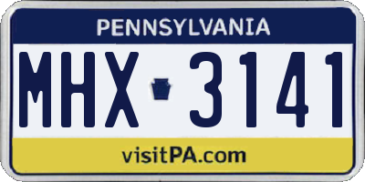 PA license plate MHX3141