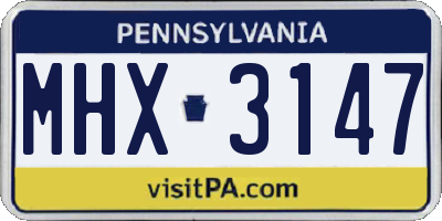 PA license plate MHX3147