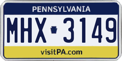 PA license plate MHX3149