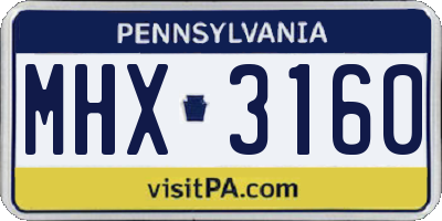 PA license plate MHX3160