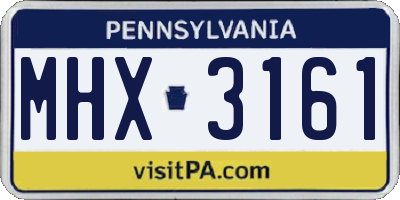 PA license plate MHX3161