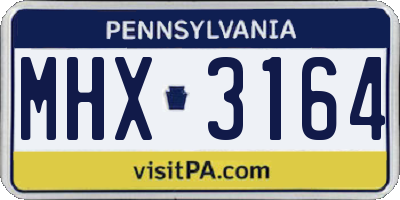 PA license plate MHX3164