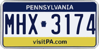 PA license plate MHX3174