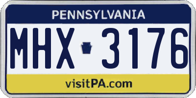 PA license plate MHX3176