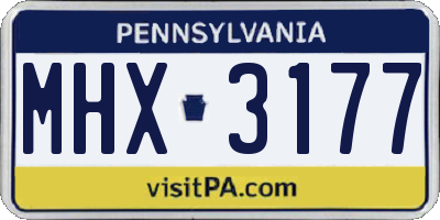 PA license plate MHX3177