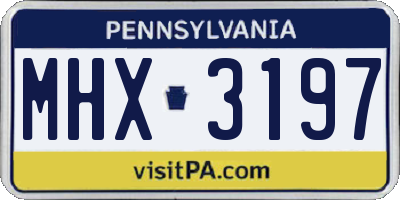 PA license plate MHX3197
