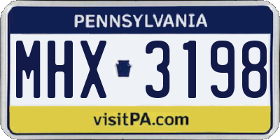 PA license plate MHX3198