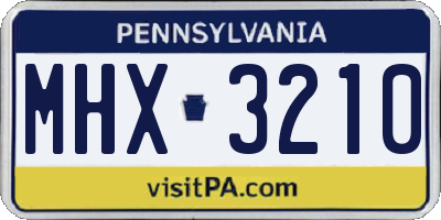 PA license plate MHX3210