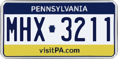 PA license plate MHX3211