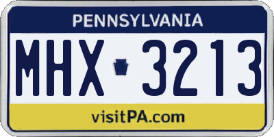 PA license plate MHX3213