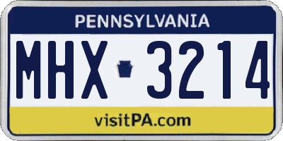 PA license plate MHX3214