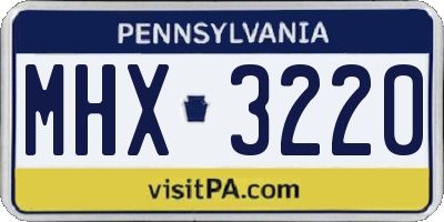 PA license plate MHX3220