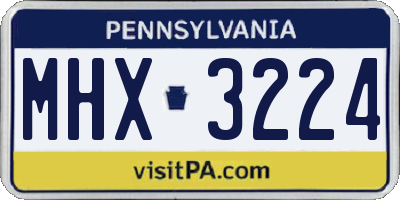 PA license plate MHX3224
