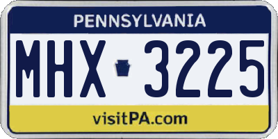 PA license plate MHX3225