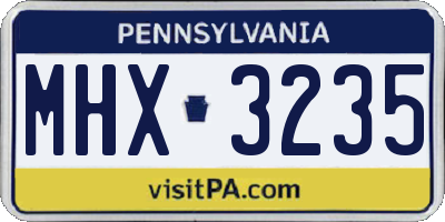 PA license plate MHX3235