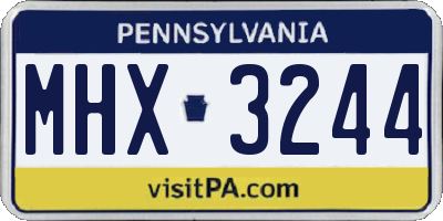 PA license plate MHX3244