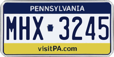 PA license plate MHX3245
