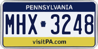 PA license plate MHX3248