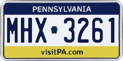 PA license plate MHX3261