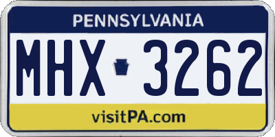 PA license plate MHX3262