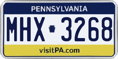 PA license plate MHX3268