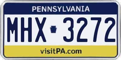 PA license plate MHX3272