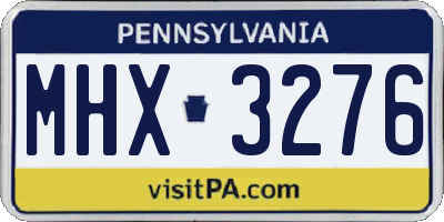 PA license plate MHX3276