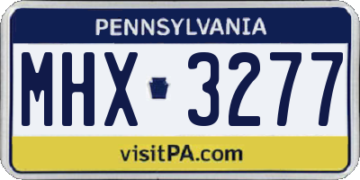 PA license plate MHX3277