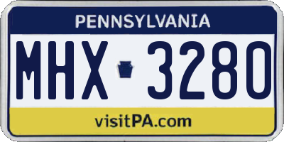 PA license plate MHX3280
