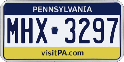 PA license plate MHX3297