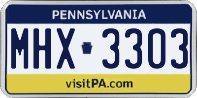 PA license plate MHX3303