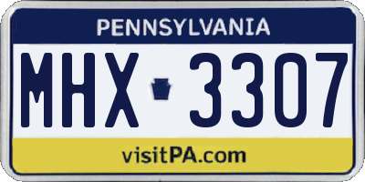 PA license plate MHX3307