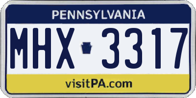 PA license plate MHX3317