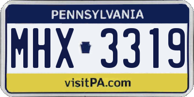 PA license plate MHX3319