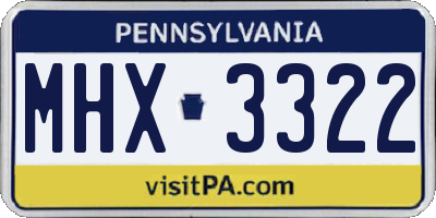 PA license plate MHX3322