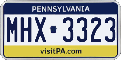 PA license plate MHX3323