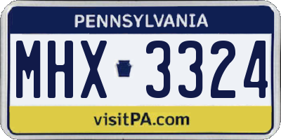 PA license plate MHX3324