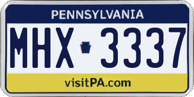 PA license plate MHX3337