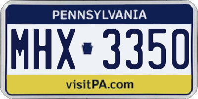 PA license plate MHX3350